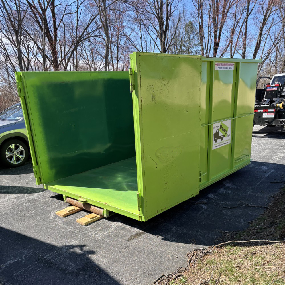 Double doors on a Bin There Dump That dumpster